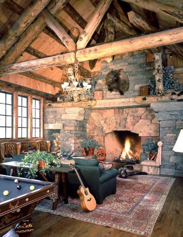 Family room - rustic family room idea in Los Angeles