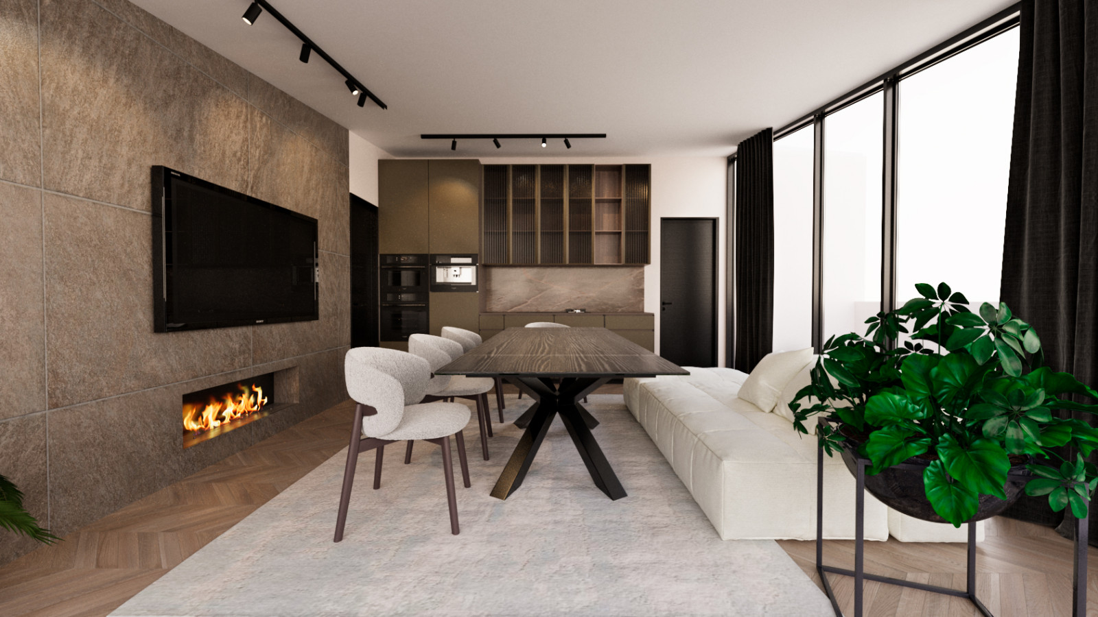 Интерьер пентхауса в стиле минимализм