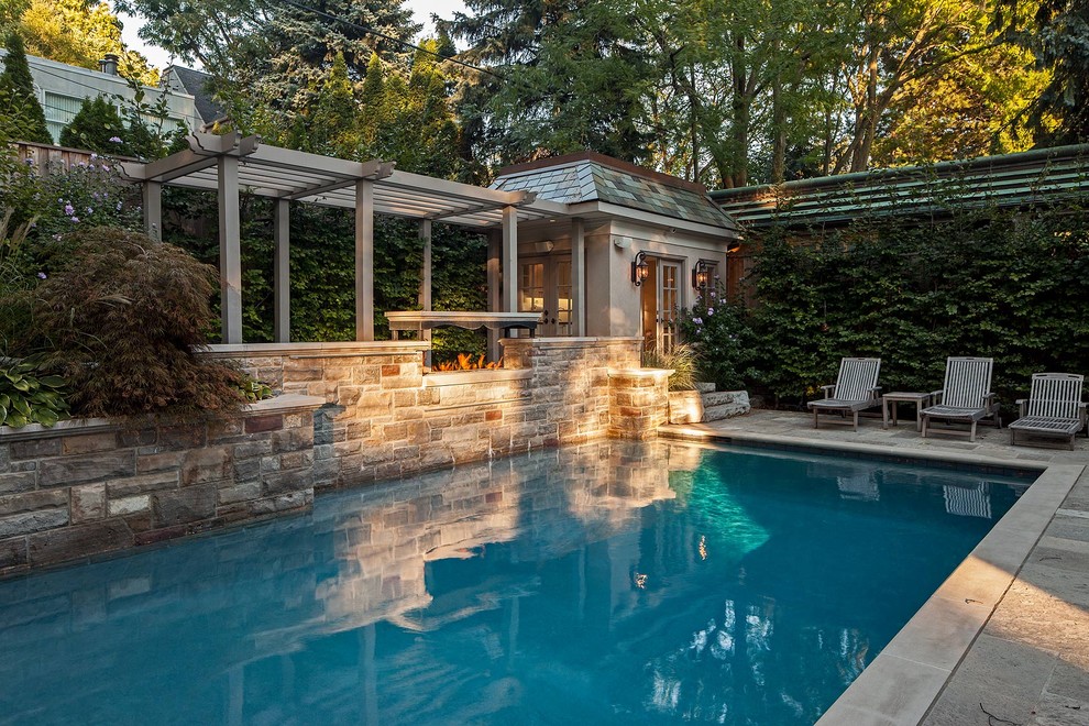Inspiration for a traditional rectangular pool in Toronto.