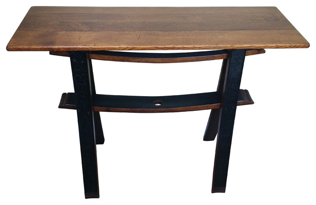 Rustic Reclaimed Whiskey Barrel Sofa Table Amish American Made