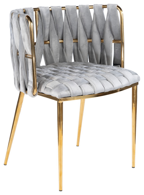 Gray Milano Dining Chair With Gold Legs - Midcentury - Dining Chairs - by  Statements by J | Houzz