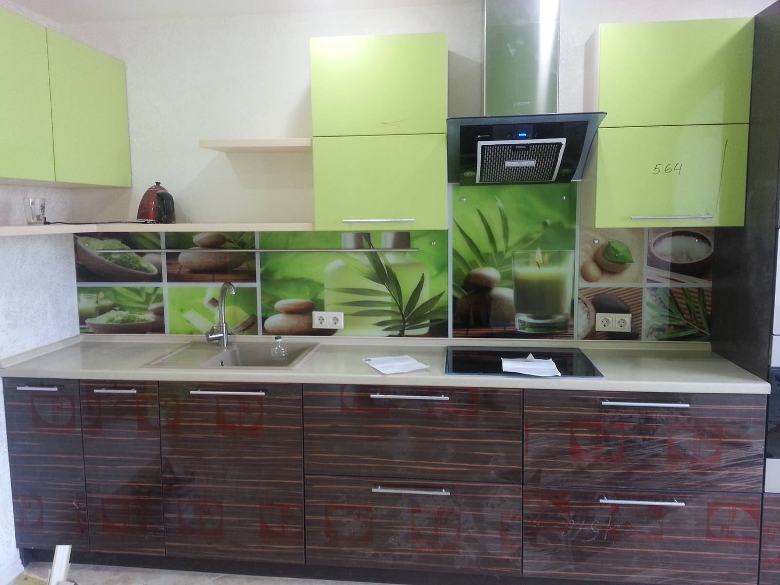 Кухонный фартук из закаленного стекла с фотопечатью "Да Хун Пао"