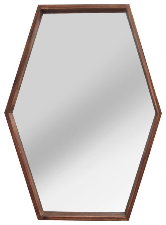 Stratton Home Decor JoJo Wood Mirror in Natural Transitional Wall
