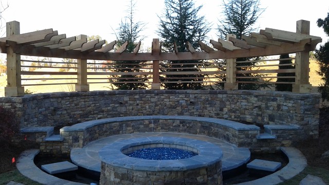 Half Round Pergola By Glen Arts Crafts Atlanta All Around Design Ideas For A Large Clic Home In Atlanta