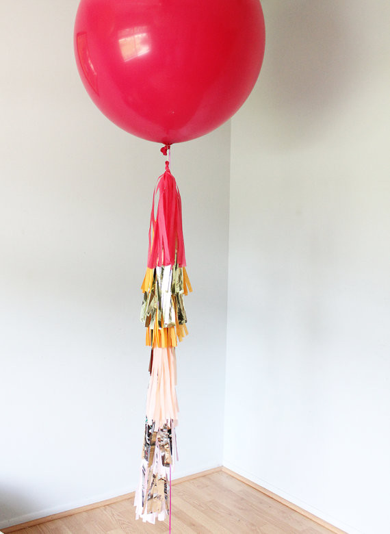 Party Totem Balloon Tassel, Pink and Orange by The Flair Exchange