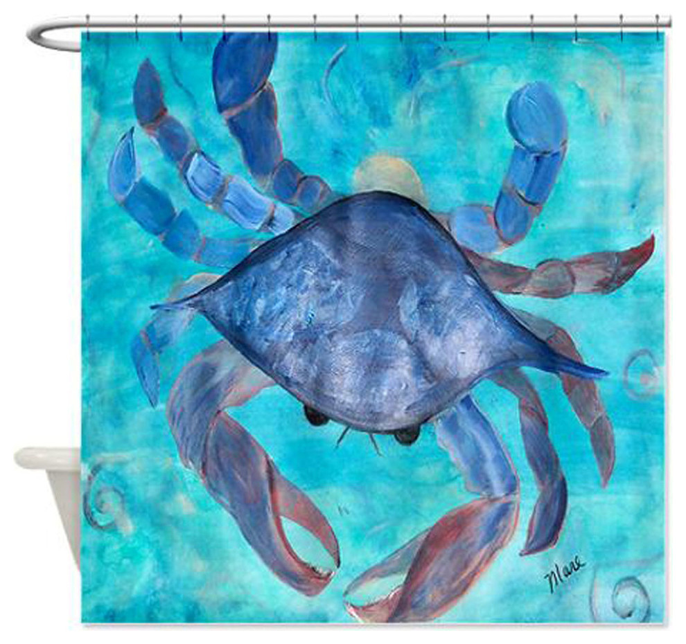 Blue Crab Shower Curtain Beach Style Shower Curtains by Gifts by