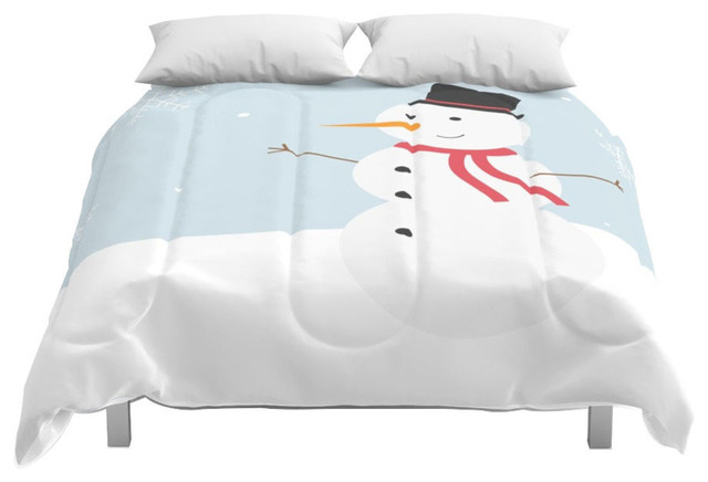 Society6 Snowman Comforter Contemporary Comforters And
