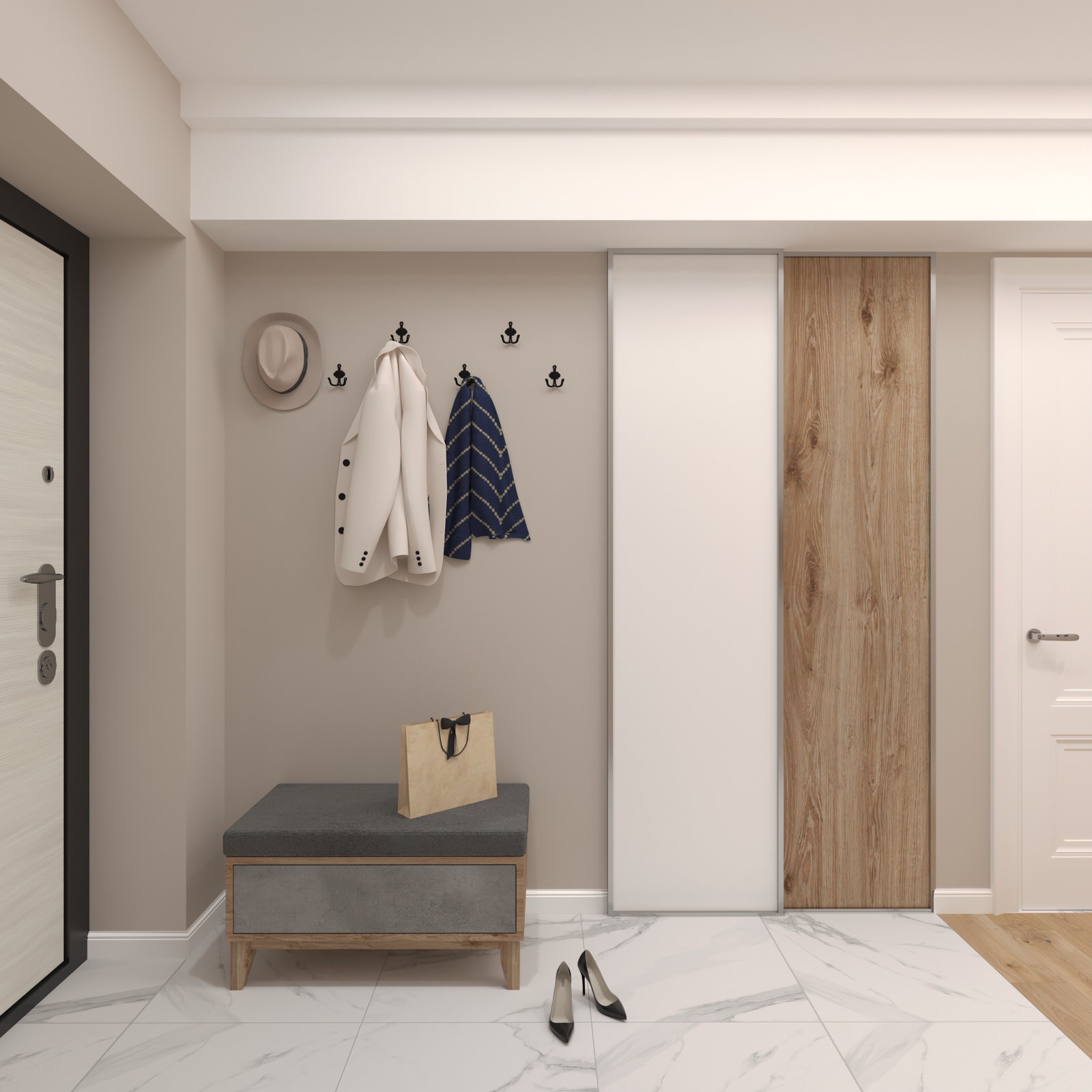 Дизайн проект двухкомнатной квартиры 67,3 кв.м.(старый фонд)