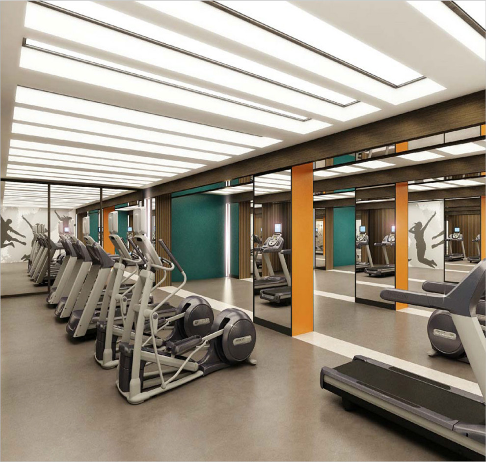 Интерьеры фитнес-центра ЖК "Jazz"