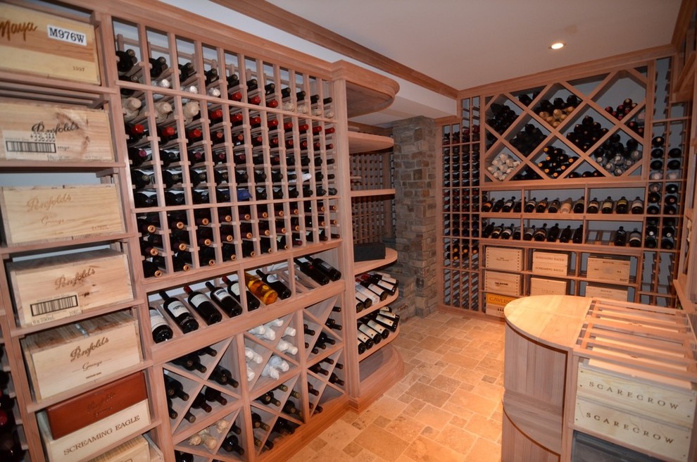 Example of a large classic wine cellar design in Charlotte