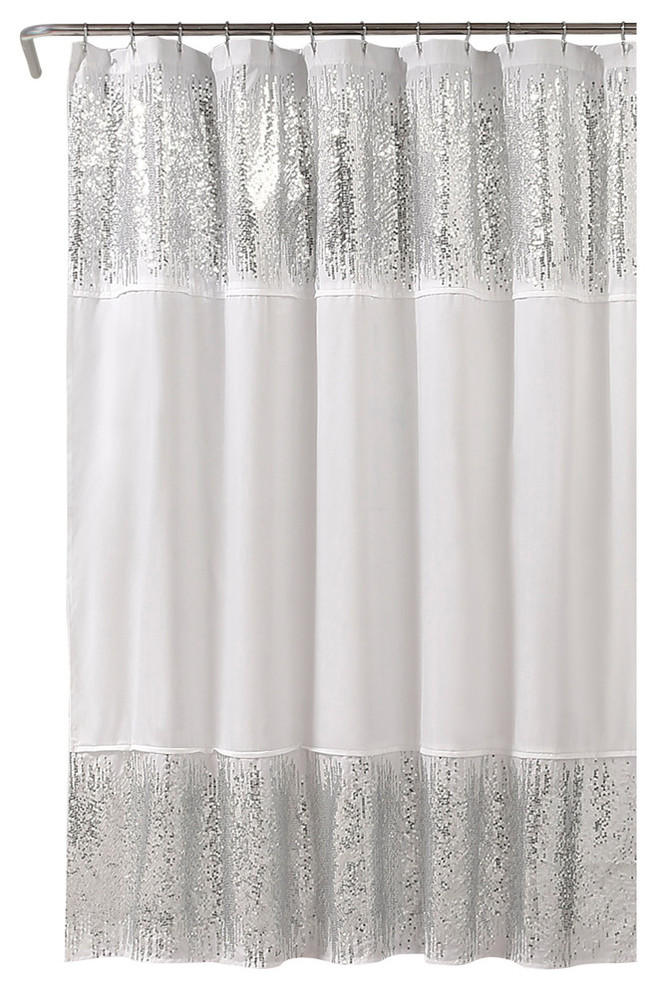 sequin shells shower curtain