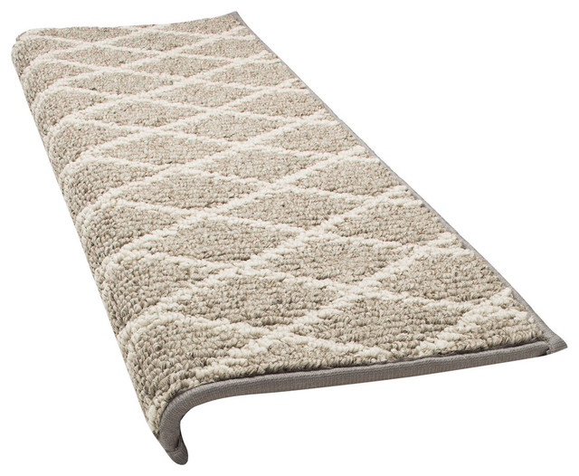 Jardin Bullnose Carpet Stair Tread With Adhesive Padding 27 X10 Jardin Bullnose Carpet Stair Tread With Adhesive Padding 27 X10 Contemporary