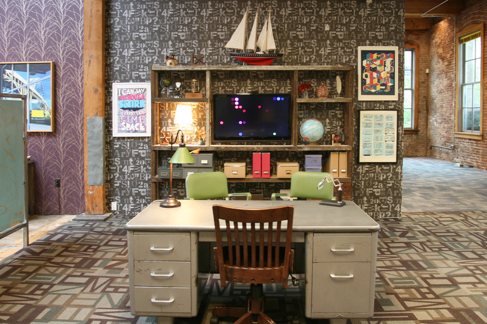 Photo of an industrial home office in Portland.