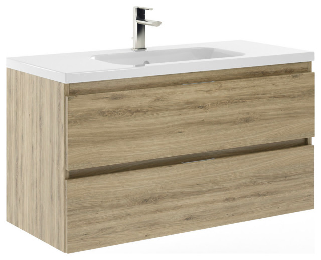 Seattle Bathroom Vanity With Ceramic Sink, 40" Contemporary
