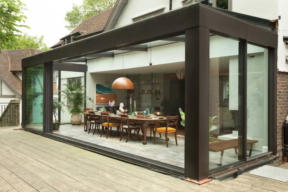 Design ideas for a victorian patio in Sussex.