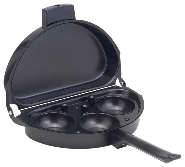 HIC Harold Import Co Deluxe Carbon Steel Omelet Pan with Egg Poacher