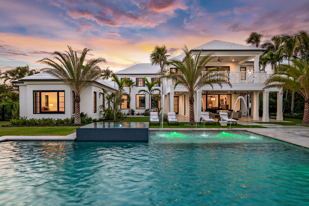 Inspiration for a transitional pool remodel in Miami
