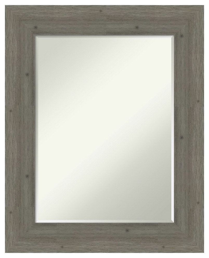 Fencepost Petite Bevel Wood Bathroom Wall Mirror 25 x 31 in. Rustic
