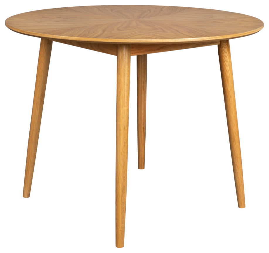 Round Natural Wood Dining Table DF Fabio Midcentury Dining Tables