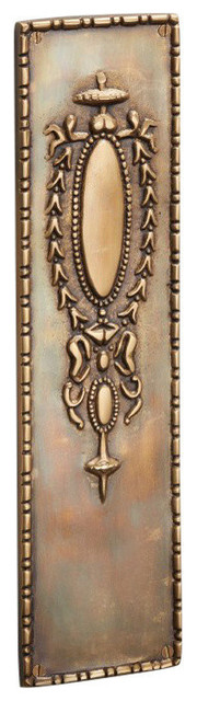 Finger Plate Sausage & Pea, Antique Satin Brass