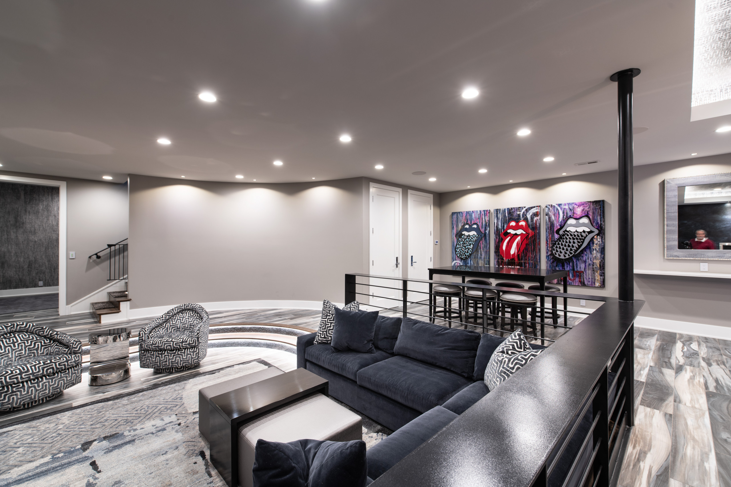 Modern Style Custom Basement | Sterling Ridge