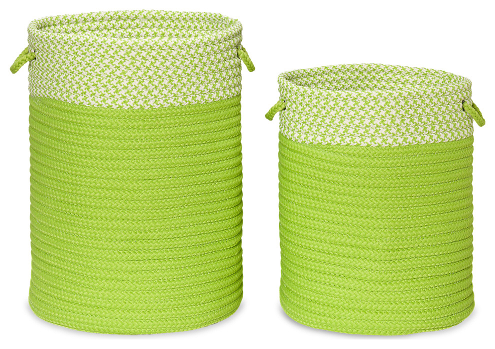 Splash InOutdoor Hampers Green 17"x17"x22", Round, Braided Hampers