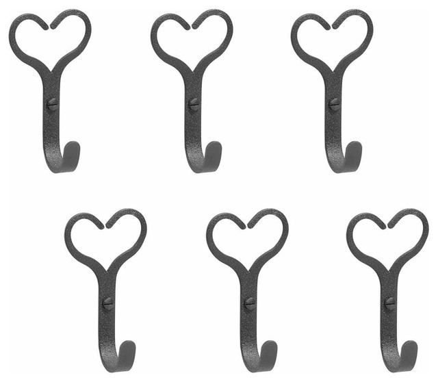 wrought iron heart shaped hooks