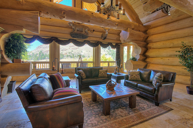 Crows Nest Log Cabin Rustic Living Room Denver By Jeremiah