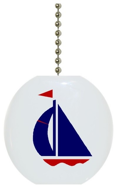 Sailboat, Navy & Red Ceiling Fan Pull