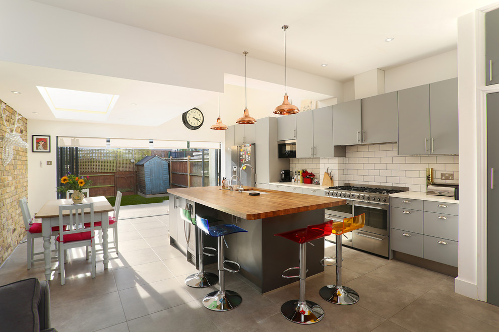 Design ideas for an industrial kitchen in London.