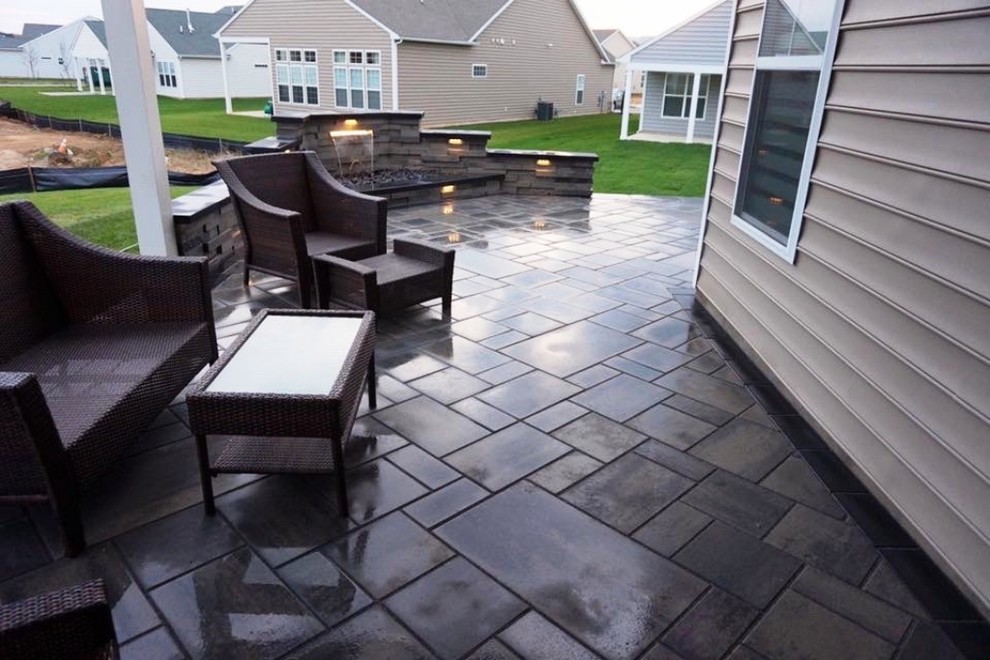 Monroe, NJ Patio with Contemporary Water Feature
