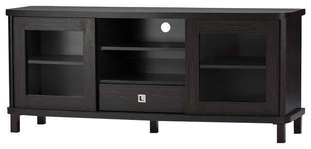 Walda Wood Tv Cabinet Transitional Entertainment Centers And