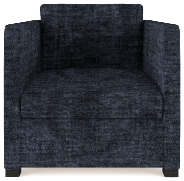 black crushed velvet armchair