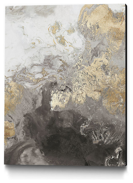 "Ocean Splash II Grey Version" Museum Mounted Canvas Print, 30"x40"