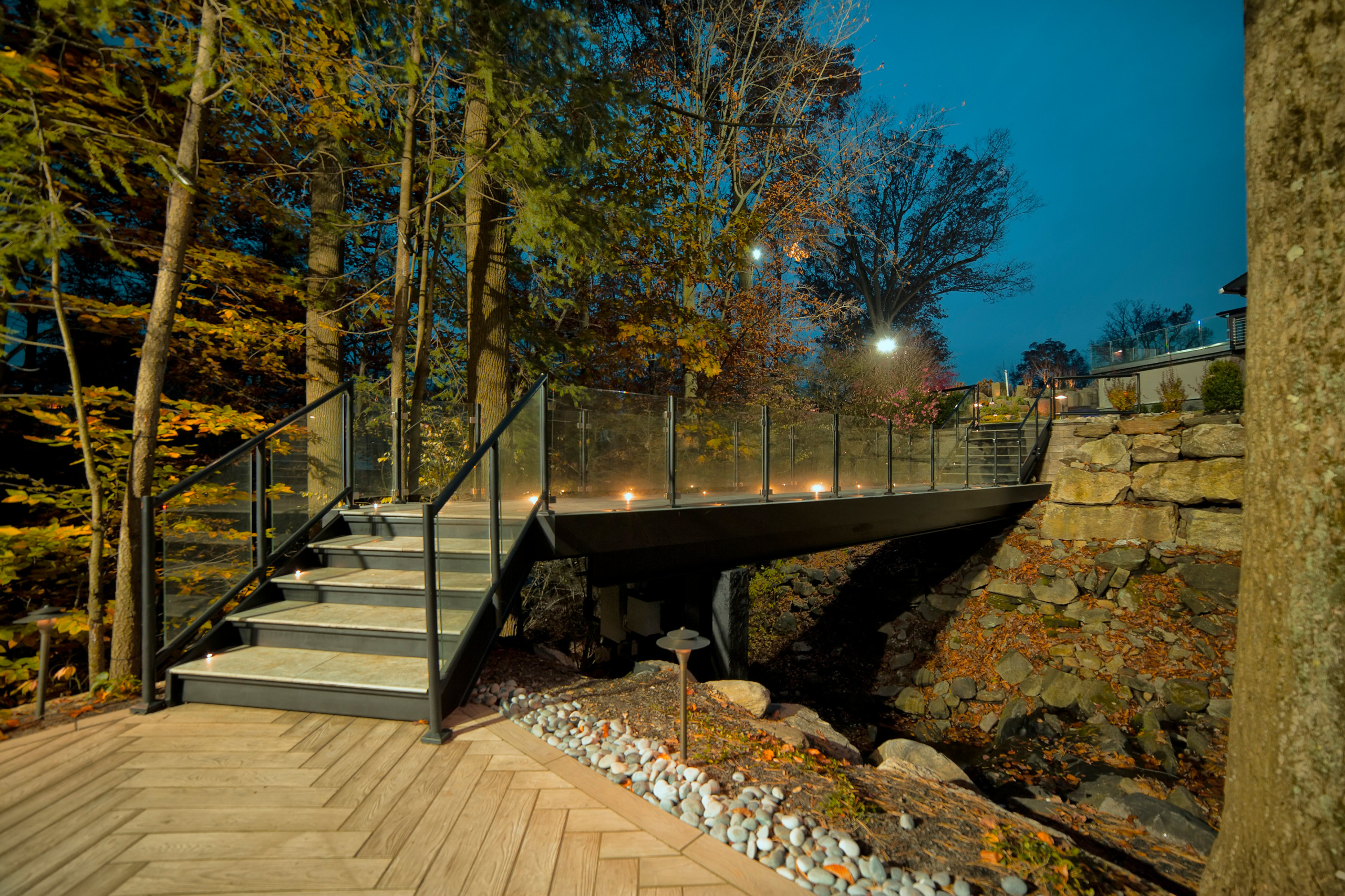 Backyard patio and lighting