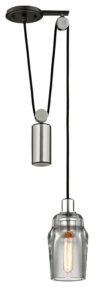 Citizen Mini Pulley Pendant, Graphite, Clear Pressed Glass