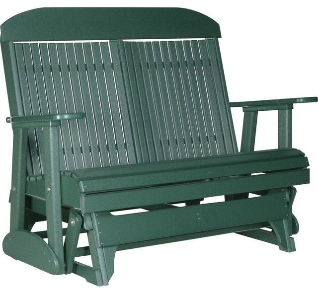 Luxcraft 4' Recycled Plastic Highback Outdoor Glider Contemporary