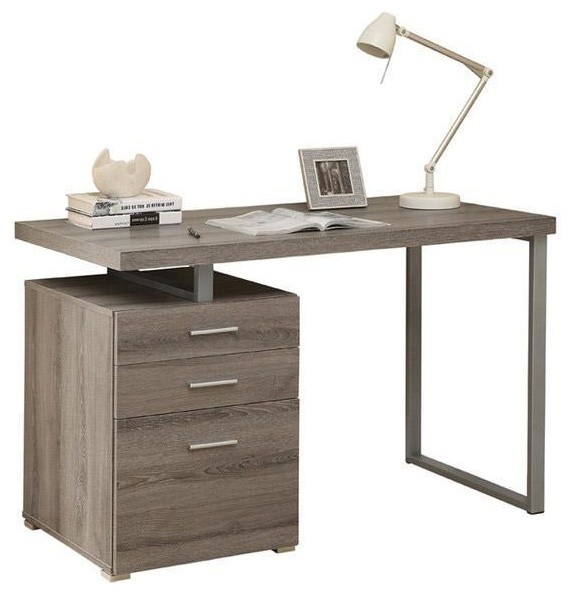 Modern Home Office Laptop Computer Desk In Dark Taupe Wood Finish Laptop Computer Desk In Dark Taupe