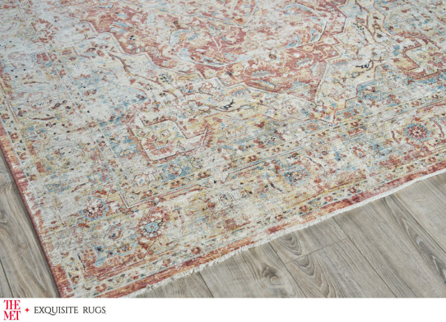 The Met x Exquisite Rugs Antique Loom Beige/Rust Area Rug, 9'x12 ...