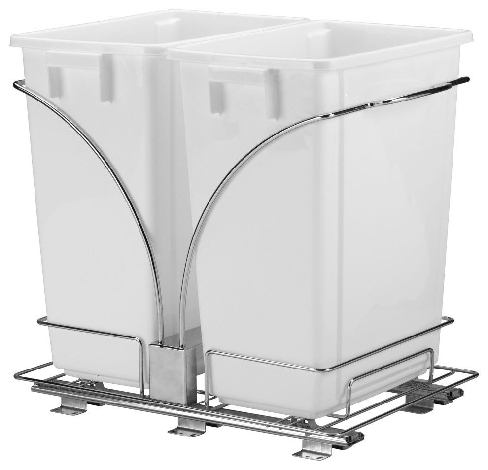 Twin SlideOut Trash Bin Trash Cans by Household Essentials Houzz