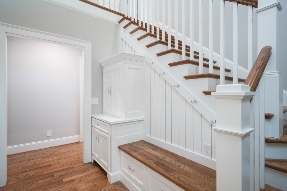 This is an example of a mid-sized transitional staircase in Other.