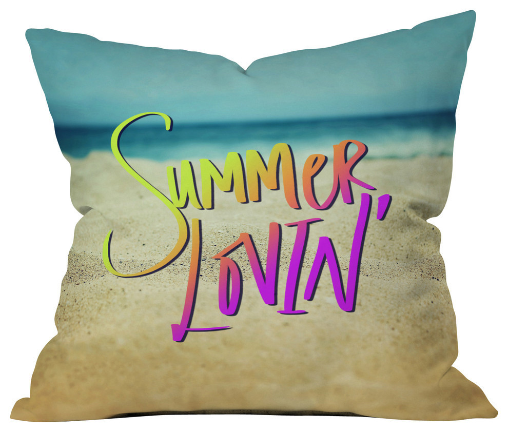 Leah Flores Summer Lovin Beach  Outdoor Throw Pillow