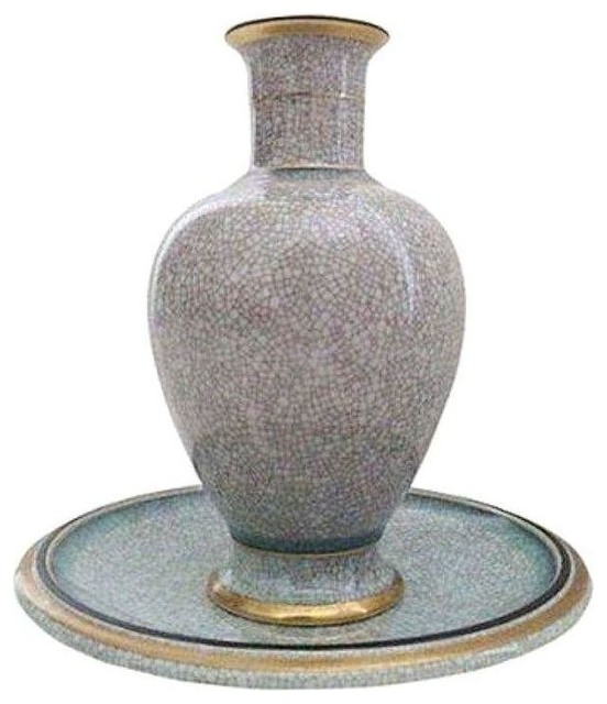 Pre-owned Danish Mid-Century Celadon Vase & Plate