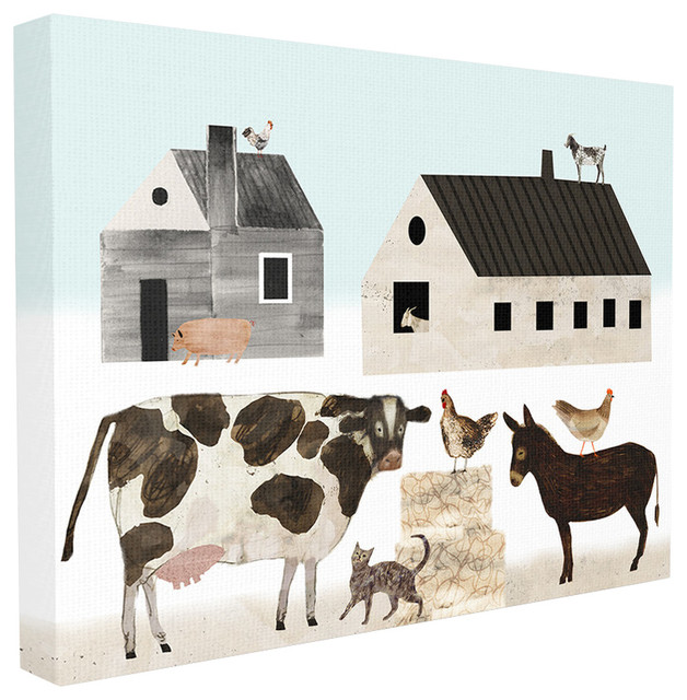 Minimal Farm Animals Barn And Home Stretched Canvas Wall Art Farmhouse Prints And Posters By Stupell Industries