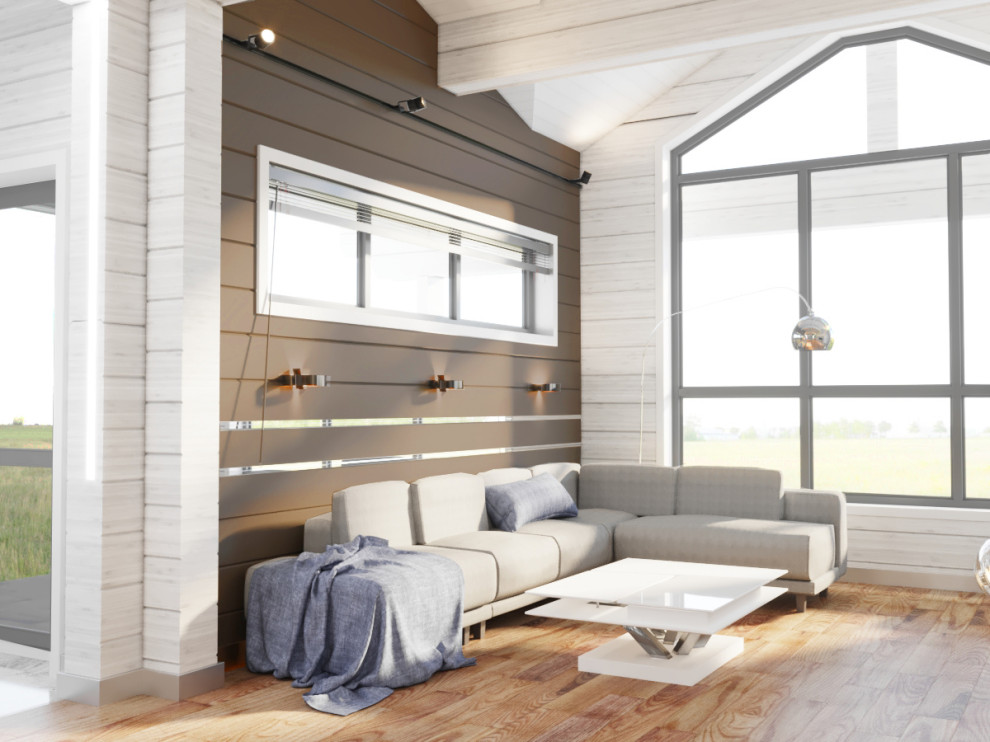 Совместить несовместимое! Минимализм в доме из клееного бруса.