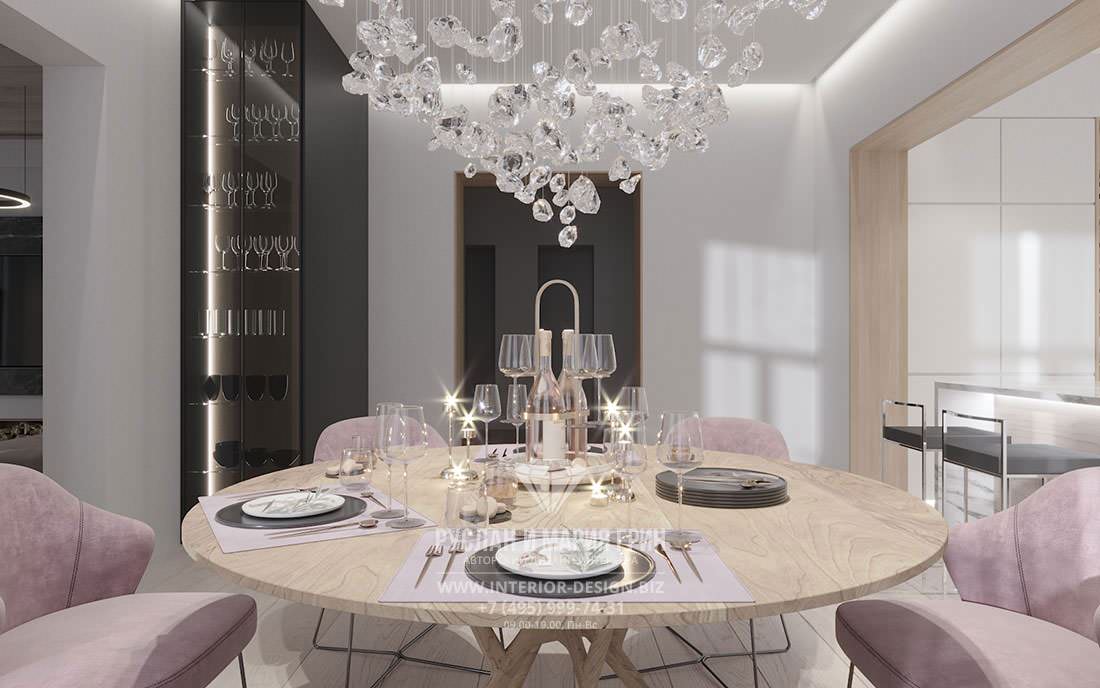 Дизайн интерьера кухни-столовой в современном стиле