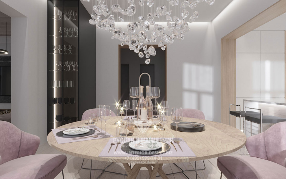 Дизайн интерьера кухни-столовой в современном стиле