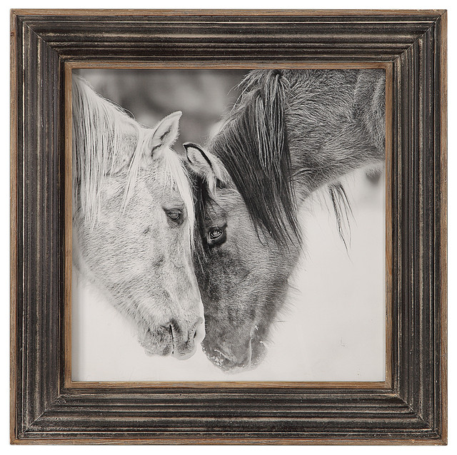 Custom Black And White Horses Print Farmhouse Prints And Posters
