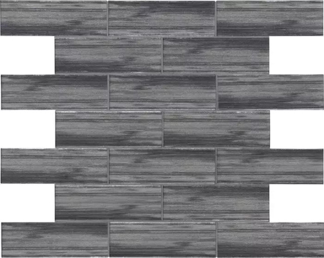 Glacier Black 3X9 Glass Subway Tile Contemporary Wall And Floor