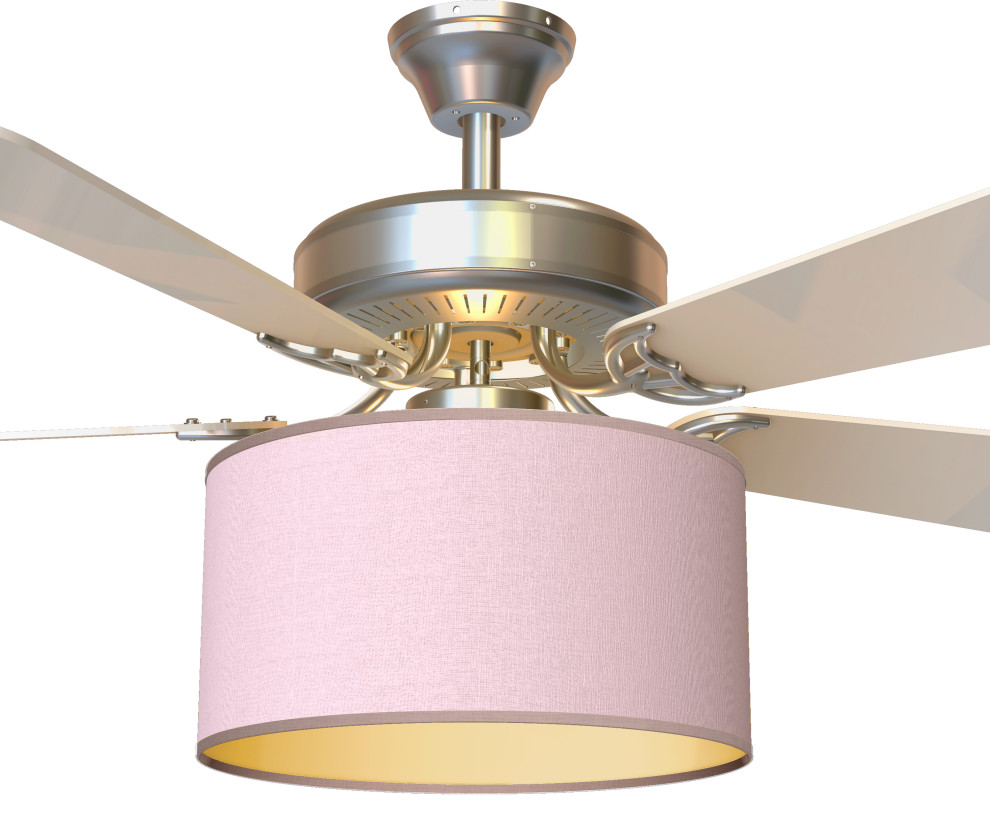 Fantastic Ceiling Fan Shade and Clips Bundle, Baby Pink